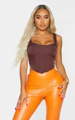 PrettyLittleThing Corsets*Shape Woven Corset Crop Top