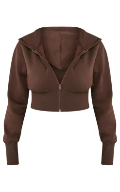 Shape Chocolate Fitted Cropped Hoodie