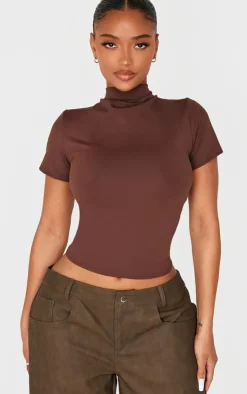 PrettyLittleThing T-Shirts*Shape Chocolate Sculpt Long Line T-shirt