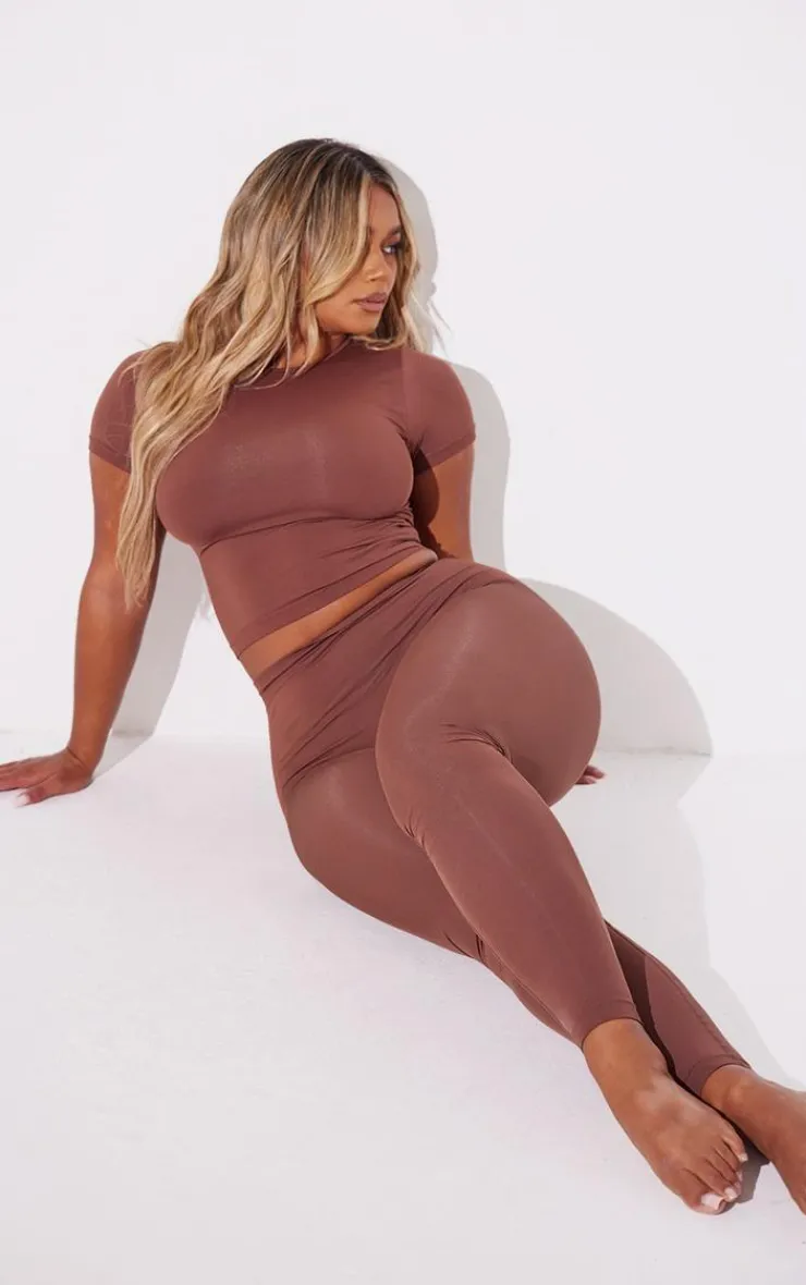 Clearance PrettyLittleThing Shape Stretch Seamless Legging Chocolate