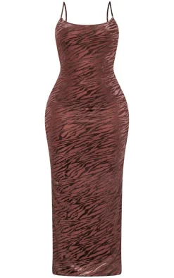Shape Zebra Devore Strappy Maxi Dress-PrettyLittleThing Discount