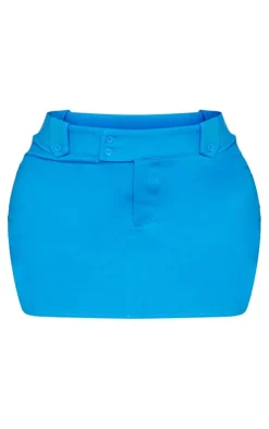 Online PrettyLittleThing Shape Woven Micro Mini Skirt Cobalt