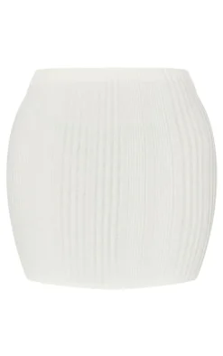 Clearance PrettyLittleThing Shape Brushed Rib Mini Skirt Cream