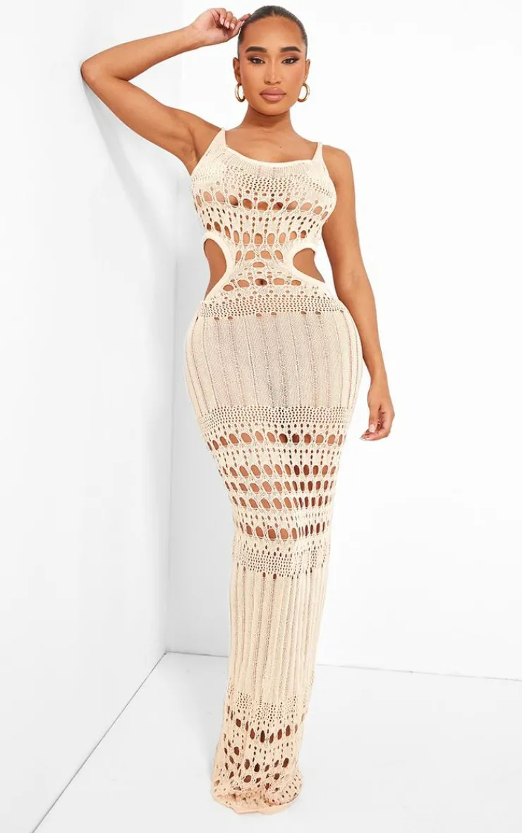 Shape Knit Cut Out Maxi Dress-PrettyLittleThing Hot