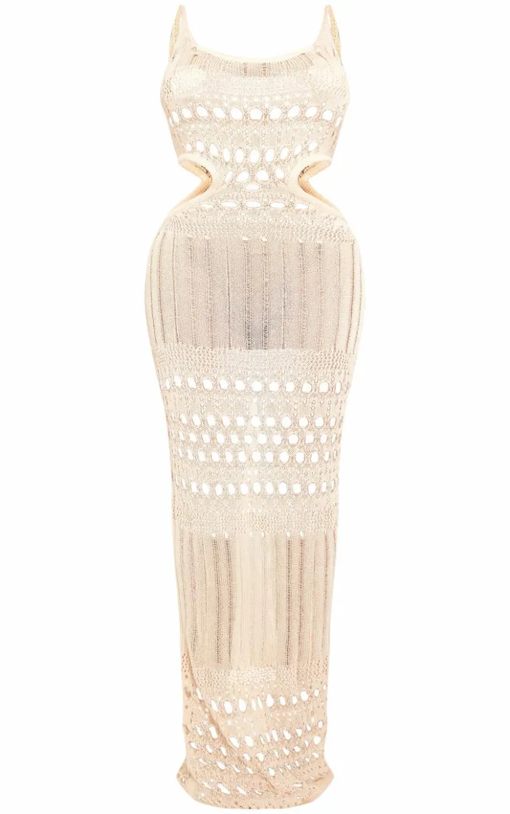 Shape Knit Cut Out Maxi Dress-PrettyLittleThing Hot