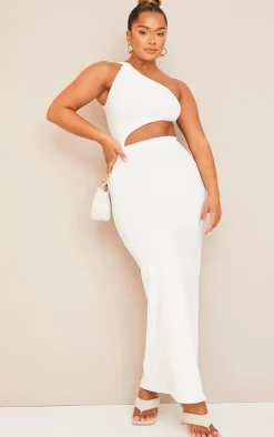 Shape One Shoulder Ruched Cut Out Extreme Split Maxi Dress-PrettyLittleThing Hot