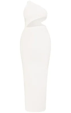 Shape One Shoulder Ruched Cut Out Extreme Split Maxi Dress-PrettyLittleThing Hot