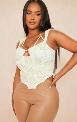 PrettyLittleThing Corsets*Shape Printed Cup Detail Corset