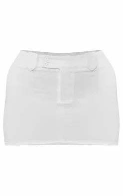 New PrettyLittleThing Shape Woven Micro Mini Skirt Cream