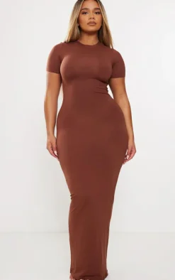 Shape Dark Brown Sculpted Maxi Dress-PrettyLittleThing Online