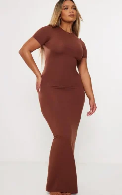 Shape Dark Brown Sculpted Maxi Dress-PrettyLittleThing Online