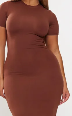Shape Dark Brown Sculpted Maxi Dress-PrettyLittleThing Online