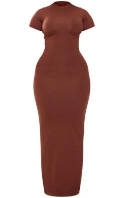 Shape Dark Brown Sculpted Maxi Dress-PrettyLittleThing Online