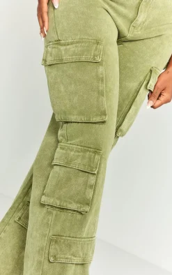 Shape Dark Green Vintage Pocket Wide Leg Cargo Jeans