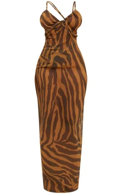 Shape Abstract Zebra Chiffon Strappy Cut Out Maxi Dress-PrettyLittleThing Discount
