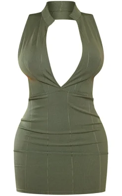 Shape Bandage Backless Plunge Bodycon Dress-PrettyLittleThing Hot