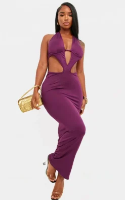 Shape Bralet Detail Cut Out Front Maxi Dress-PrettyLittleThing Online