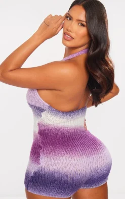 PrettyLittleThing Unitards*Shape Ombre Knit Ring Detail Unitard