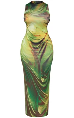 Shape Drape Statue Printed Racer Maxi Dress-PrettyLittleThing Clearance