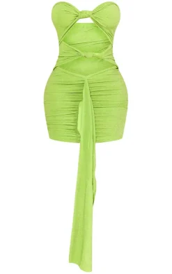 Shape Lurex Glitter Knot Front Bodycon Dress-PrettyLittleThing Best