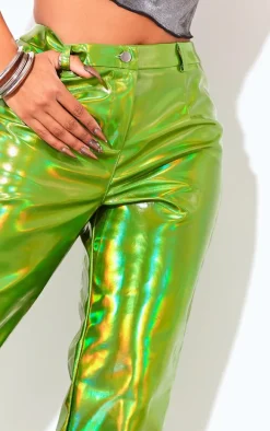 Shape Green Metallic Straight Leg Pants
