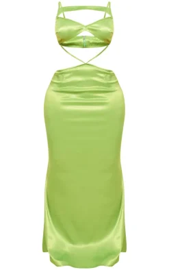 Shape Satin Bra Detail Cut Out Maxi Dress-PrettyLittleThing Outlet