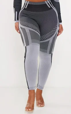 Outlet PrettyLittleThing Shape Contrast High Waist Leggings Grey