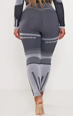 Outlet PrettyLittleThing Shape Contrast High Waist Leggings Grey
