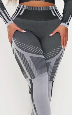 Outlet PrettyLittleThing Shape Contrast High Waist Leggings Grey
