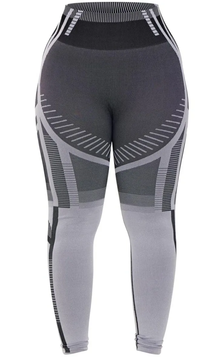 Outlet PrettyLittleThing Shape Contrast High Waist Leggings Grey