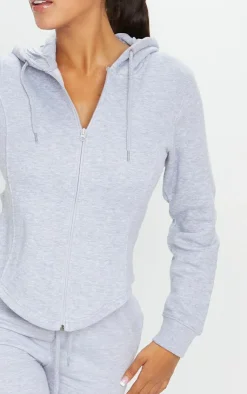 PrettyLittleThing Grey Sweatsuits*Shape Corset Detailed Zip Up Hoodie