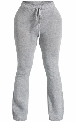 Best PrettyLittleThing Shape Knitted Flare Pants Grey