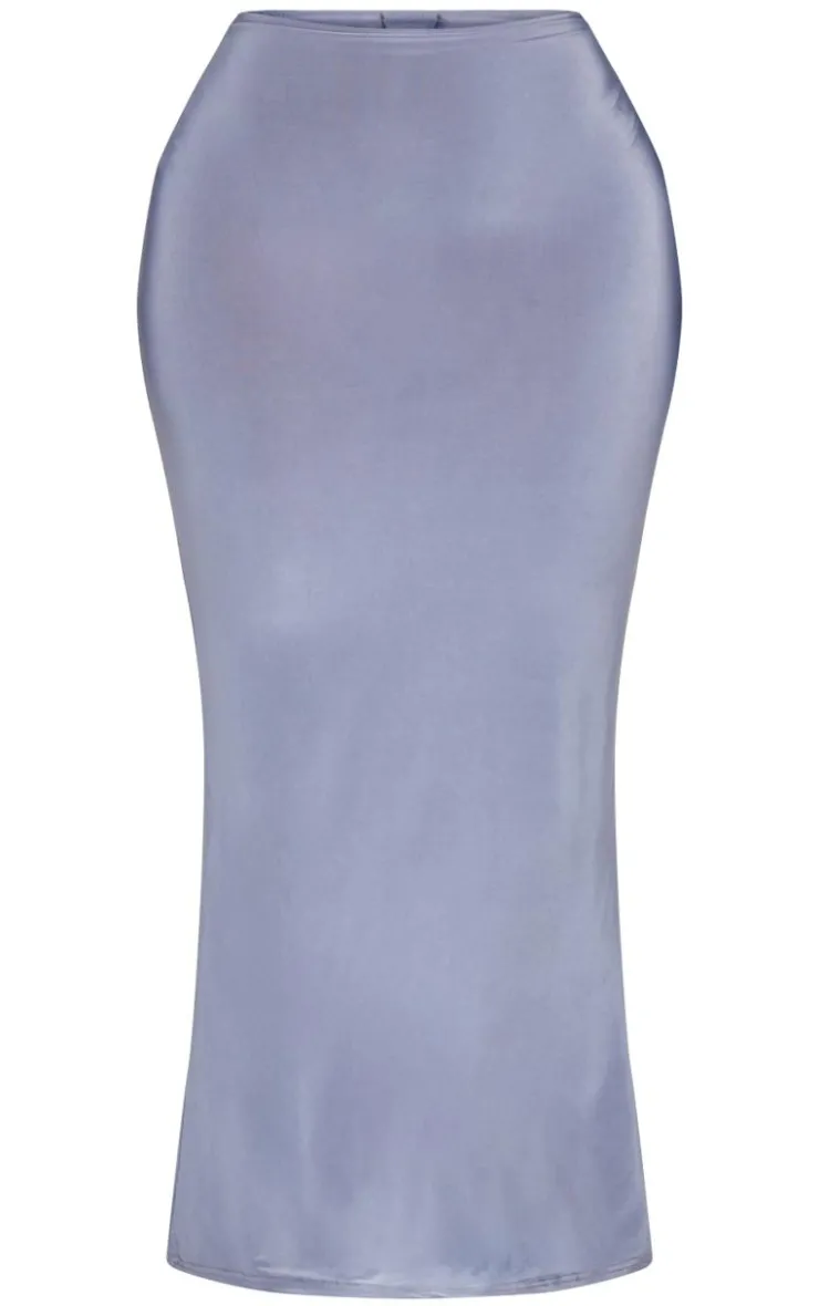 PrettyLittleThing Shape Low Rise Maxi Skirt Grey