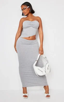 PrettyLittleThing Sleeveless Tops*Shape Jersey Bandeau Asymmetric Hem Top