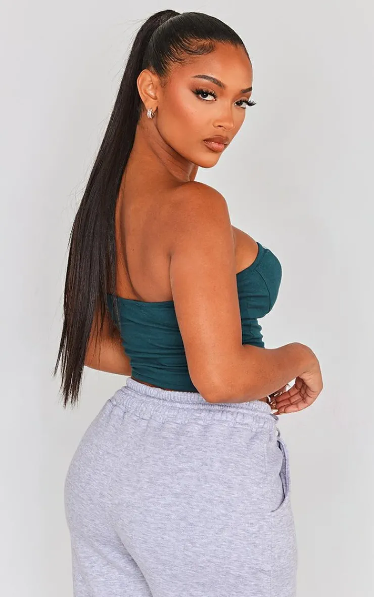 Clearance PrettyLittleThing Shape Lace Up Detail Sweat Corset Grey Marl