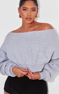 PrettyLittleThing Gym Wear*Shape Sweat Slouch Crop Sweatshirt