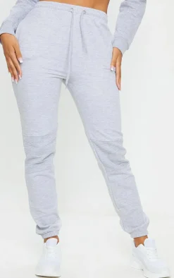 Online PrettyLittleThing Shape Panel Detail High Waist Sweatpants Grey