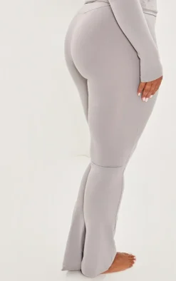 Outlet PrettyLittleThing Shape Sculpted Foldover Waist Flare Pants Grey