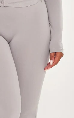 Outlet PrettyLittleThing Shape Sculpted Foldover Waist Flare Pants Grey