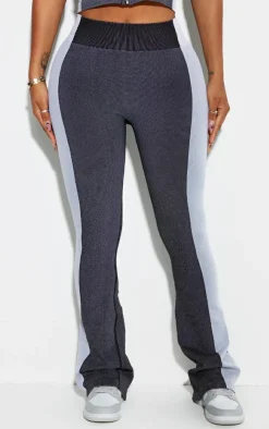 Online PrettyLittleThing Shape Grey Seamless Contrast High Waist Leggings White