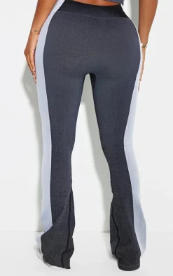 Online PrettyLittleThing Shape Grey Seamless Contrast High Waist Leggings White