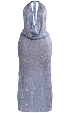 Shape Sequin Extreme Plunge Maxi Dress-PrettyLittleThing Clearance