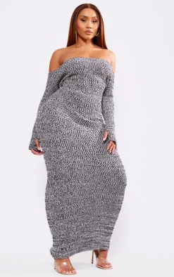 Shape Space Knit Bardot Maxi Dress-PrettyLittleThing Best