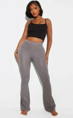 Shape Grey Stretch Seamless Foldover Waist Flare Pants