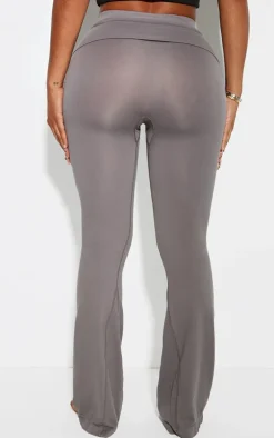 Shape Grey Stretch Seamless Foldover Waist Flare Pants