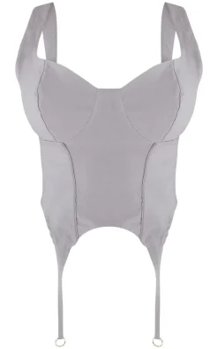 PrettyLittleThing Corsets*Shape Stretch Woven Suspender Detail Corset Top