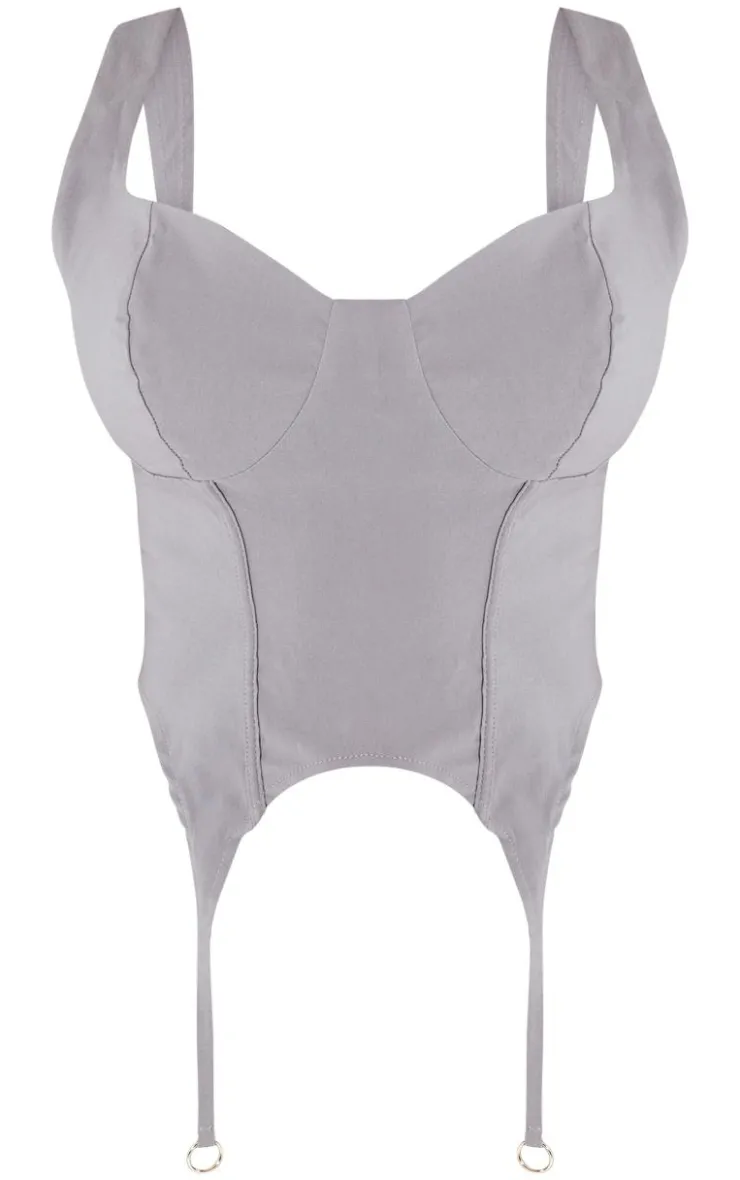 PrettyLittleThing Corsets*Shape Stretch Woven Suspender Detail Corset Top