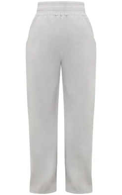 Discount PrettyLittleThing Shape Sweat High Waist Wide Leg Sweatpants Grey