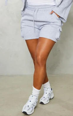 Clearance PrettyLittleThing Shape Sweat Pocket Detail Shorts Grey