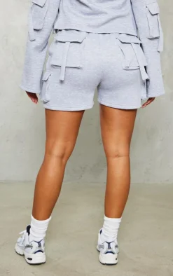Clearance PrettyLittleThing Shape Sweat Pocket Detail Shorts Grey